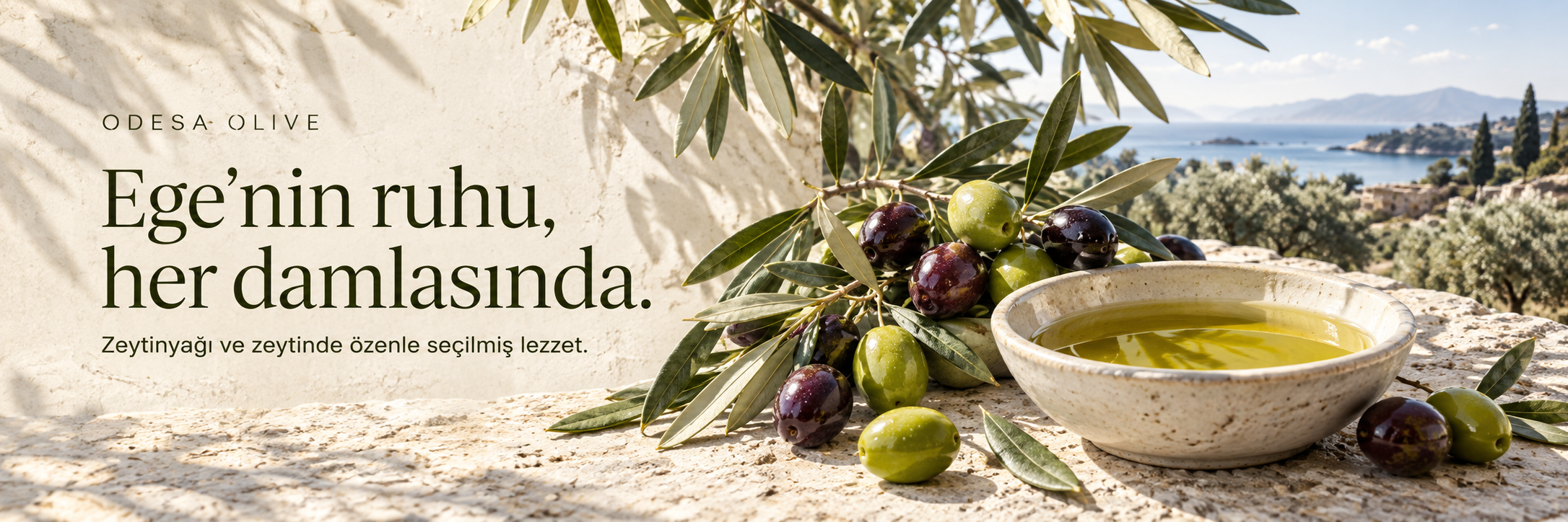 Odesa Olive — Ege’nin ruhu, her damlasında. Zeytinyağı ve zeytinde özenle seçilmiş lezzet.